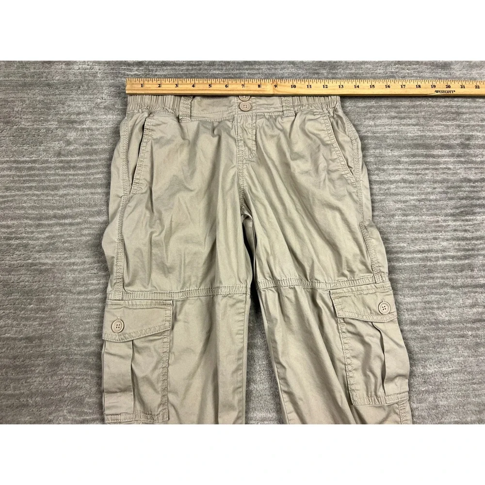 Abercrombie Kids Cargo Joggers Unisex 11/12 Tan Khaki Cotton Blend Utility Pants